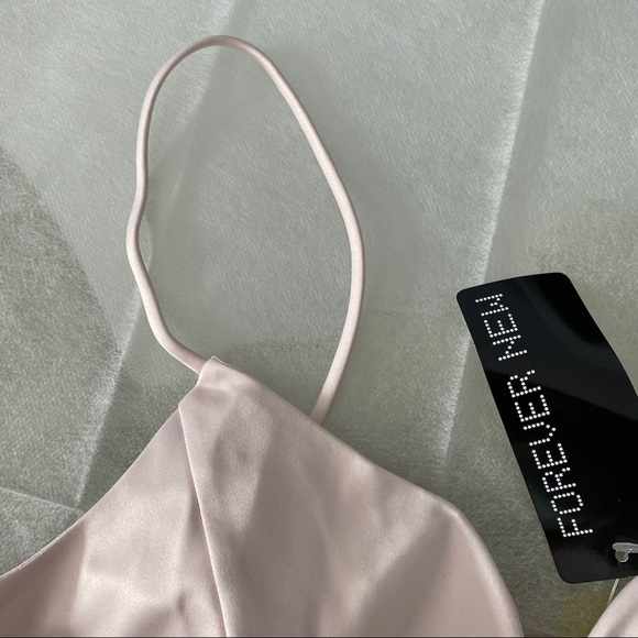 NWT Satin Blush Pink Bralet Crop Top Bra Small - Picture 6 of 14